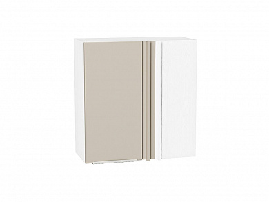 Шкаф верхний прямой угловой Фьюжн 716*700*345 Cream Silk / Белый