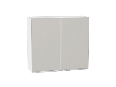 Шкаф верхний с 2-мя дверцами Фьюжн 716*800*320 Silky Light Grey / Белый