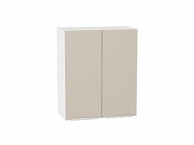 Шкаф верхний с 2-мя дверцами Фьюжн 716*600*320 Cream Silk / Белый