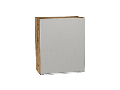 Шкаф верхний с 1-ой дверцей Фьюжн 716*600*320 Silky Light Grey / Дуб Вотан