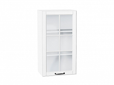 Шкаф верхний с 1-ой остекленной дверцей Дублин 920*500*318 Special White / Белый