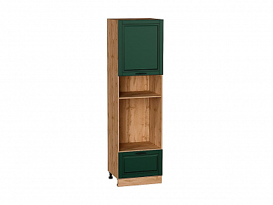 Шкаф пенал с 1-ой дверцей и ящиком под технику Дублин 2132*600*574 Special Green / Дуб Вотан