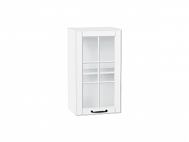 Шкаф верхний с 1-ой остекленной дверцей Дублин 716*400*318 Special White / Белый