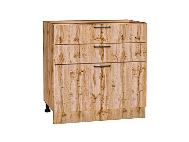 Шкаф нижний с 3-мя ящиками Флэт 816*800*478 Wotan Oak 2S / Дуб Вотан