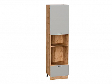 Шкаф пенал с 1-ой дверцей и ящиком под технику Флэт 2336*600*574 Light Grey In 2S / Дуб Вотан