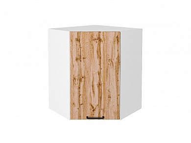 Шкаф верхний угловой Флэт 716*600*600 Wotan Oak 2S / Белый