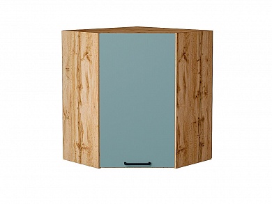 Шкаф верхний угловой Флэт 716*600*600 Grey-green In 2S / Дуб Вотан