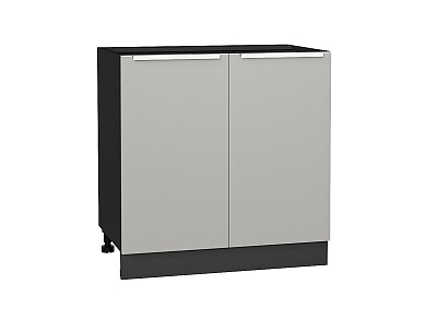Шкаф нижний с 2-мя дверцами Фьюжн 816*800*480 Silky Light Grey / Graphite