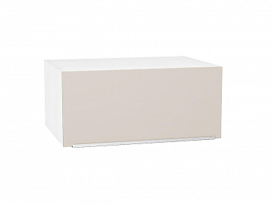 Шкаф верхний горизонтальный глубокий Фьюжн 358*800*576 Cream Silk / Белый