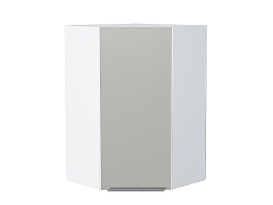 Шкаф верхний угловой Фьюжн 920*600*600 Silky Light Grey / Белый