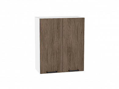 Шкаф верхний с 2-мя дверцами Флэт 716*600*318 Brown Casella Oak 2S / Белый
