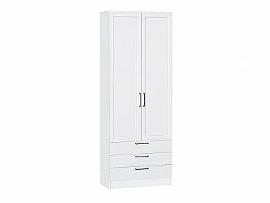 Шкаф двухстворчатый Стиль ШК-803 с ящиками 2110*800*376 White Silkwood