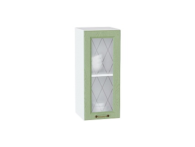 Шкаф верхний с 1-ой остекленной дверцей Ницца 716*300*318 Дуб оливковый / Белый