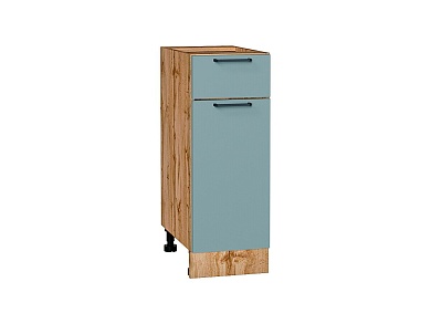 Шкаф нижний с 1-ой дверцей и ящиком Флэт 816*300*478 Grey-green In 2S / Дуб Вотан