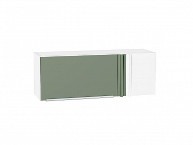 Шкаф верхний прямой угловой горизонтальный Фьюжн 358*1000*350 Silky Mint / Белый