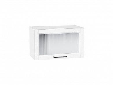 Шкаф верхний горизонтальный остекленный Сканди 358*600*320 White Silkwood / Белый