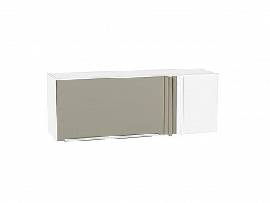 Шкаф верхний прямой угловой горизонтальный Фьюжн 358*1000*350 Silky Grey / Белый