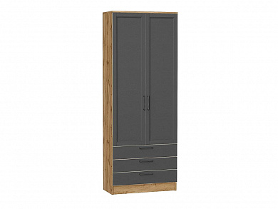 Шкаф двухстворчатый Стиль ШК-803 с ящиками 2110*800*376 Stormy Silkwood