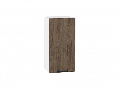 Шкаф верхний с 1-ой дверцей Флэт 716*350*318 Brown Casella Oak 2S / Белый