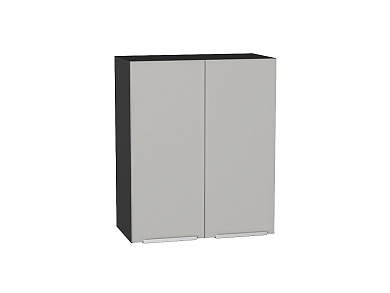 Шкаф верхний с 2-мя дверцами Фьюжн 716*600*320 Silky Light Grey / Graphite