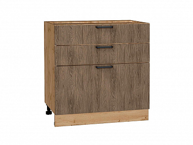 Шкаф нижний с 3-мя ящиками Флэт 816*800*478 Brown Casella Oak 2S / Дуб Вотан