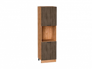 Шкаф пенал с 2-мя дверцами под технику Флэт 2132*600*574 Brown Casella Oak 2S / Дуб Вотан