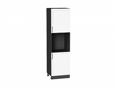 Шкаф пенал с 2-мя дверцами под технику Сканди 2132*600*576 White Silkwood / Graphite