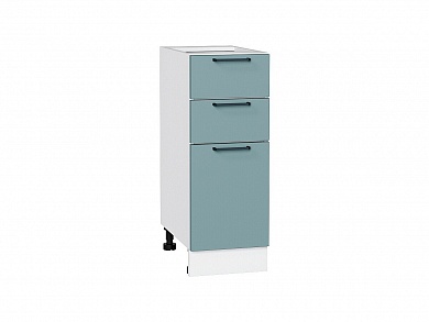 Шкаф нижний с 3-мя ящиками Флэт 816*300*478 Grey-green In 2S / Белый