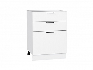 Шкаф нижний с 3-мя ящиками Флэт 816*600*478 White In 2S / Белый