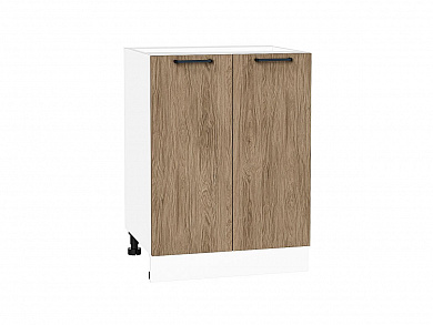 Шкаф нижний с 2-мя дверцами Флэт 816*600*478 Natural Casella Oak 2S / Белый