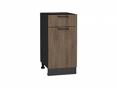 Шкаф нижний с 1-ой дверцей и ящиком Флэт 816*400*478 Brown Casella Oak 2S / Graphite