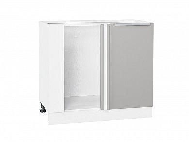 Шкаф нижний угловой Фьюжн 816*890*480 Silky Light Grey / Белый