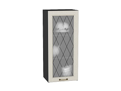 Шкаф верхний с 1-ой остекленной дверцей Ницца 920*400*318 Дуб крем / Graphite