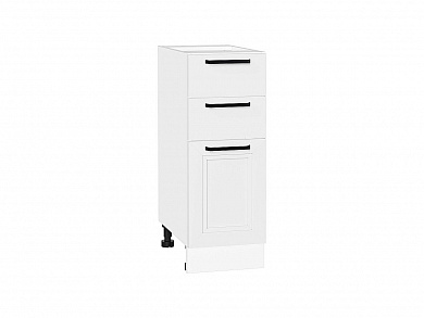 Шкаф нижний с 3-мя ящиками Нео 816*300*480 White Silk / Белый