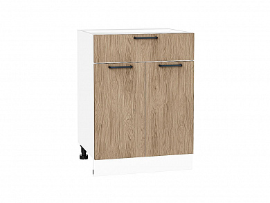 Шкаф нижний с 2-мя дверцами и ящиком Флэт 816*600*478 Natural Casella Oak 2S / Белый