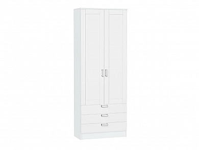 Шкаф двухстворчатый Стиль ШК-803 с ящиками 2110*800*376 White Silk