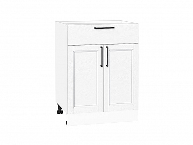 Шкаф нижний с 2-мя дверцами и ящиком Сканди 816*600*480 White Silkwood / Белый