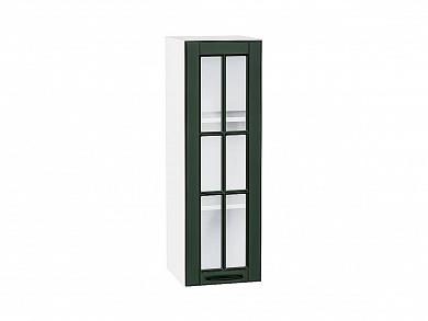Шкаф верхний с 1-ой остекленной дверцей Дублин 920*300*318 Special Green / Белый