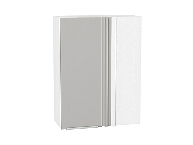 Шкаф верхний прямой угловой Фьюжн 920*700*345 Silky Light Grey / Белый