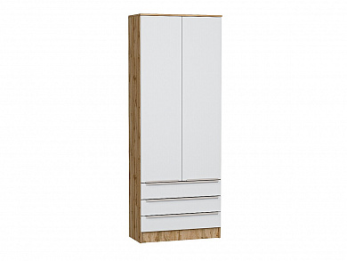 Шкаф двухстворчатый Стиль ШК-803 с ящиками 2110*800*376 Silky White