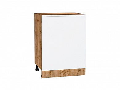 Шкаф нижний с 1-ой дверцей Фьюжн 816*600*480 Silky White / Дуб Вотан