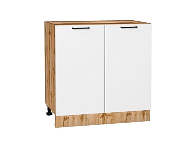 Шкаф нижний с 2-мя дверцами Флэт 816*800*478 White In 2S / Дуб Вотан