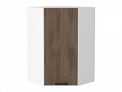 Шкаф верхний угловой Флэт 920*600*600 Brown Casella Oak 2S / Белый