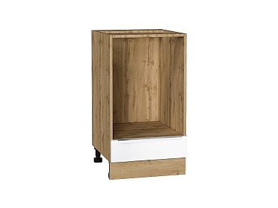 Шкаф нижний под духовку Фьюжн 816*450*476 Silky White / Дуб Вотан