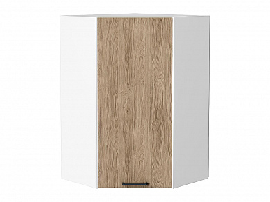 Шкаф верхний угловой Флэт 920*600*600 Natural Casella Oak 2S / Белый