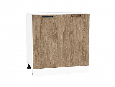 Шкаф нижний с 2-мя дверцами Флэт 816*800*478 Natural Casella Oak 2S / Белый