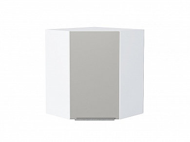 Шкаф верхний угловой Фьюжн 716*600*600 Silky Light Grey / Белый