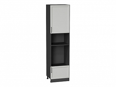 Шкаф пенал с 1-ой дверцей и ящиком под технику Сканди 2336*600*576 Grey Silkwood / Graphite