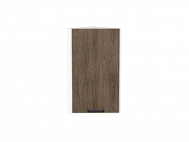 Шкаф верхний торцевой Флэт 716*300*306 Brown Casella Oak 2S / Белый