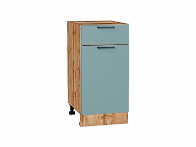 Шкаф нижний с 1-ой дверцей и ящиком Флэт 816*400*478 Grey-green In 2S / Дуб Вотан